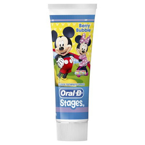 3 PACK OF Oral-B Stages Mickey Mouse Berry Bubble Toothpaste 92g