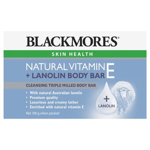 3 PACK OF Blackmores Natural Vitamin E + Lanolin Body Bar 100g