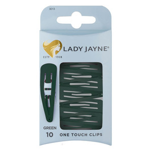 3 PACK OF Lady Jayne One Touch Clip Green 10 Pack
