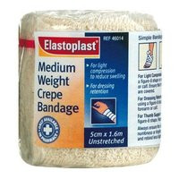 3 PACK OF Elastoplast Crepe Bandage Medium Weight 5Cm X 1.6M (46014)