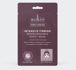 3 PACK OF Sukin Purely Ageless Intensive Firming Biodegradable Sheet Mask 25ml