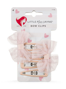 3 PACK OF Lady Jayne Little Miss Jayne Bow Clips 4 Pack