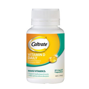 3 PACK OF Caltrate Vitamin D 1000Iu Capsules 60