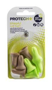 3 PACK OF Protech Ear Plugs IHearU Foam 4 Pair