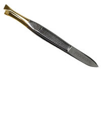 3 PACK OF Manicare Tweezer Slant Gold Tip