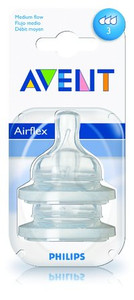 3 PACK OF Avent Silicone Teat Medium Flow 2 Pack