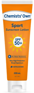 3 PACK OF Chemists Own Sport Sunscreen Lotion SPF 50+ 200ml