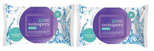 3 PACK OF Swisspers Facial Cleansing Wipes Original Twin Pack (2 x 25 Wipes)