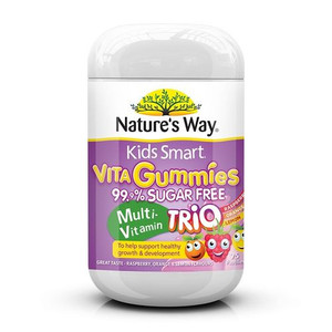3 PACK OF Natures Way Kids Smart Sugarfree Multivitamins Trio 75 Pastilles