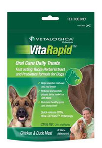 3 PACK OF Vetalogica VitaRapid Dogs Oral Defence Treats 210g