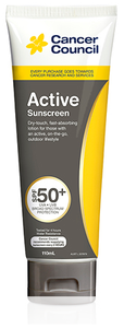 3 PACK OF Cancer Council Active Sunscreen SPF 50+ 110ml