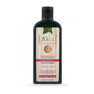 3 PACK OF Akin Moisture Rich Macadamia Oil & Wheat Protein Conditioner 225ml