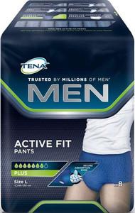 3 PACK OF Tena Men Active Fit Pants Plus Large 8 Pack