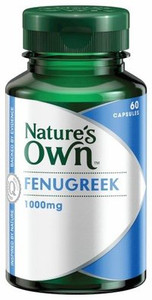 3 PACK OF Natures Own Fenugreek 1000mg Capsules 60