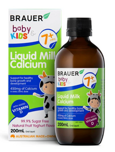 3 PACK OF Brauer Baby & Kids Liquid Milk Calcium 200ml