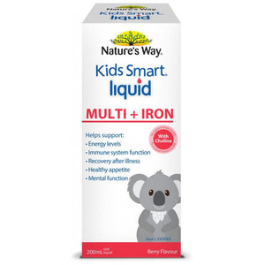 3 PACK OF Natures Way Kids Smart Multi + Iron Liquid 200ml