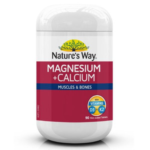 3 PACK OF Nature's Way Magnesium +  Calcium 90 Tablets