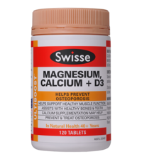 3 PACK OF Swisse Ultiboost Magnesium, Calcium Plus D3 120 Tablets