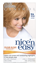 3 PACK OF Clairol Nice & Easy 104 Natural Medium Golden Blonde