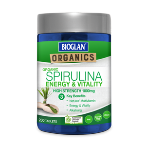 3 PACK OF Bioglan Organics Spirulina 1000mg 200 Tablets