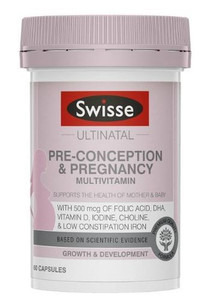 3 PACK OF Swisse Ultinatal Pre-Conception & Pregnancy Multivitamins 60 Capsules