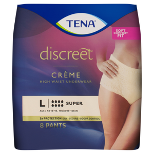 3 PACK OF Tena Discreet Cream High Waist Underwear Super Large 8 Pack