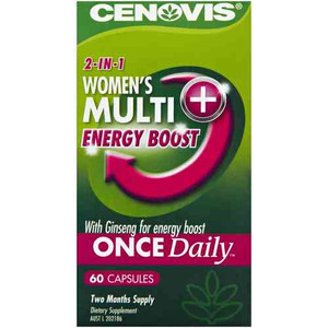 3 PACK OF Cenovis Once Daily Women's Multi Energy Boost Capsules 60