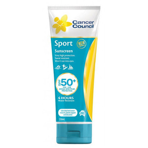 3 PACK OF Cancer Council Sport Sunscreen SPF50+ Tube 250ml