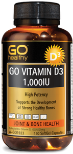 3 PACK OF Go Healthy Go Vitamin D3 1000IU 150 Capsules