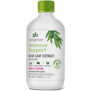 3 PACK OF Wellgrove Immune Support Olive Leaf Extract Berry 250ml