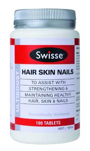 3 PACK OF Swisse Ultiboost Hair Skin Nails 100 Tablets