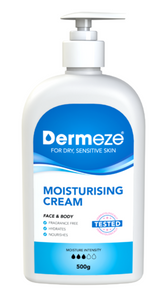 3 PACK OF Dermeze Moisturising Cream 500g