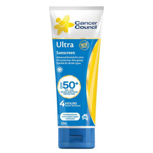 3 PACK OF Cancer Council Ultra Sunscreen SPF50+ Tube 250ml