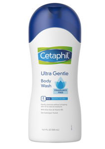 3 PACK OF Cetaphil Ultra Gentle Body Wash Fragrance Free 500ml