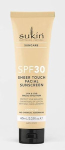 3 PACK OF Sukin SPF30 Sheer Touch Facial Sunscreen Untinted 60ml