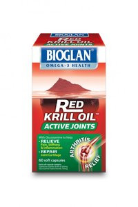 3 PACK OF Bioglan Red Krill Oil Active Joints With Glucosamine 60 Cap