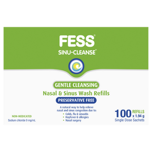3 PACK OF Fess Sinu Cleanse Gentle Nasal And Sinus Wash Sachets 100 Refills