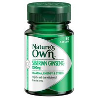 Natures Own Ginseng Siberian 1000mg Tablets 60