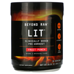 GNC Beyond Raw, LIT, Clinically Dosed Pre-Workout, Fruit Punch, 14.01 oz ( 397.2 g),GNC Beyond Raw, LIT, Clinically Dosed Pre-Workout, Fruit Punch, 14.01 oz ( 397.2 g)