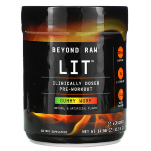 GNC Beyond Raw, LIT, Clinically Dosed Pre-Workout, Gummy Worm, 14.56 oz (412.8 g),GNC Beyond Raw, LIT, Clinically Dosed Pre-Workout, Gummy Worm, 14.56 oz (412.8 g)