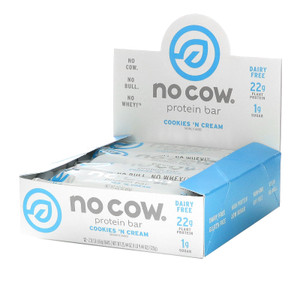 No Cow, Protein Bar, Cookies n Cream, 2.12 oz (60 g),No Cow, Protein Bar, Cookies n Cream, 2.12 oz (60 g)