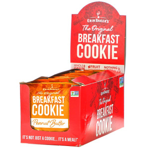 Erin Baker's, The Original Breakfast Cookie, Peanut Butter, 12 Cookies, 3 oz (85 g) Each,Erin Baker's, The Original Breakfast Cookie, Peanut Butter, 12 Cookies, 3 oz (85 g) Each