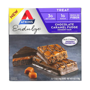 Atkins, Endulge, Chocolate Caramel Fudge, 5 Bars, 1.2 oz (34 g) Each,Atkins, Endulge, Chocolate Caramel Fudge, 5 Bars, 1.2 oz (34 g) Each