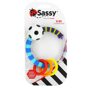 3 PACK OF Sassy, Inspire The Senses, Ring Rattle, 0-24 Months, 1 Count,Sassy, Inspire The Senses, Ring Rattle, 0-24 Months, 1 Count