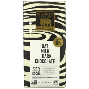 3 PACK OF Endangered Species Chocolate, Oat Milk + Dark Chocolate, 55% Cocoa, 3 oz (85 g),Endangered Species Chocolate, Oat Milk + Dark Chocolate, 55% Cocoa, 3 oz (85 g)