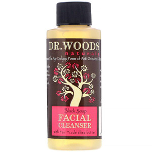 3 PACK OF Dr. Woods, Facial Cleanser, Black Soap, 2 fl oz (59 ml),Dr. Woods, Facial Cleanser, Black Soap, 2 fl oz (59 ml)