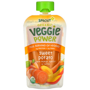 3 PACK OF Sprout Organic, Veggie Power, Sweet Potato with Mango, Apricot & Carrot, 4 oz (113 g),Sprout Organic, Veggie Power, Sweet Potato with Mango, Apricot & Carrot, 4 oz (113 g)