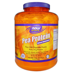 NOW Sports Pea Protein Powder Unflavored -- 7 lbs