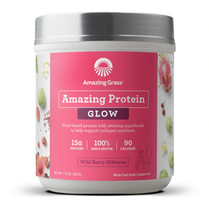 Amazing Grass, Organic Amazing Protein, Glow, Wild Berry Hibiscus, 11.6 oz (330 g),Amazing Grass, Organic Amazing Protein, Glow, Wild Berry Hibiscus, 11.6 oz (330 g)