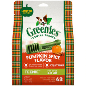 Greenies Dental Chews Teenies Dog Treats Pumpkin Spice -- 12 oz